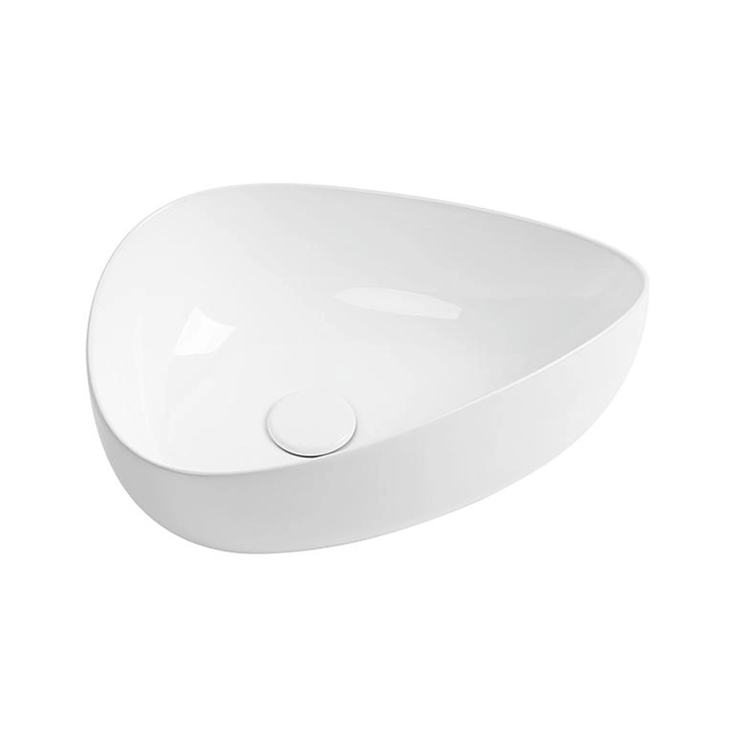 thin-edged, modern design irregular shape glossy white ceramic vessel sink produced by meilong ceramics
